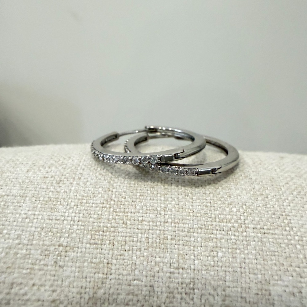 Women’s Faux Diamonds Pave Mini Hoop Earrings Bridal Wedding
